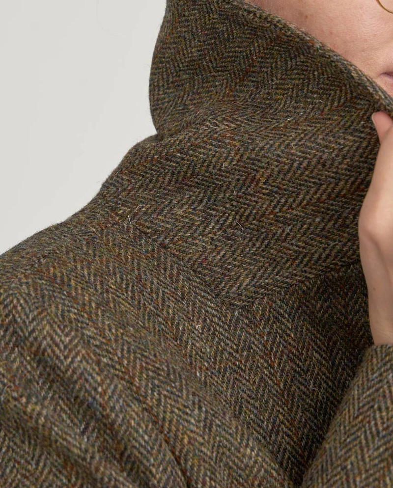 Caban "Kathy" aus Harris Tweed in evergreen