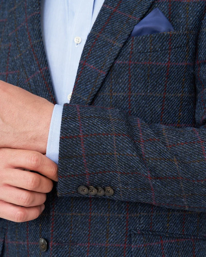 Harris Tweed Sakko "London" in scottish blue