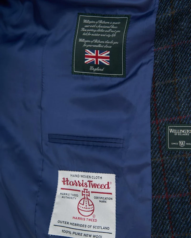 Harris Tweed Sakko "London" in scottish blue