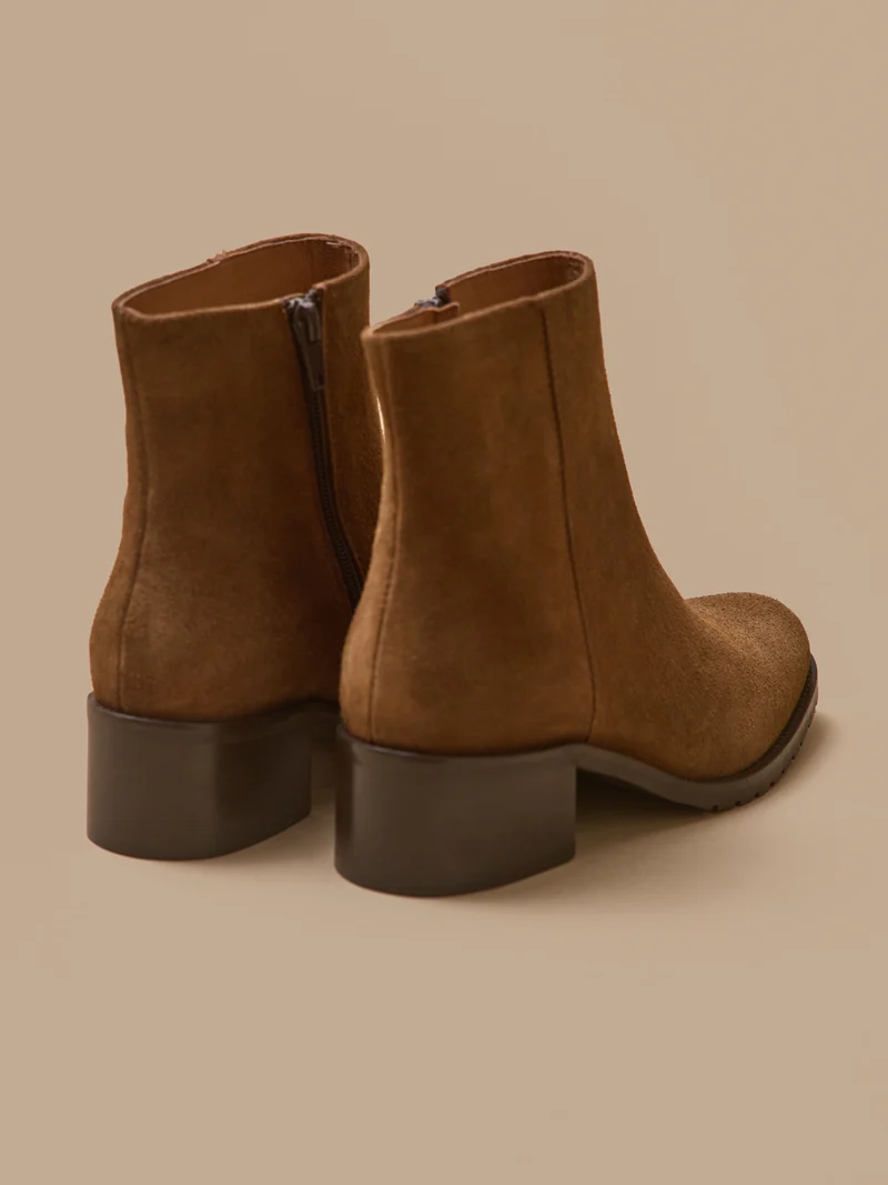 Damen-Stiefeletten mit Absatz aus Leder