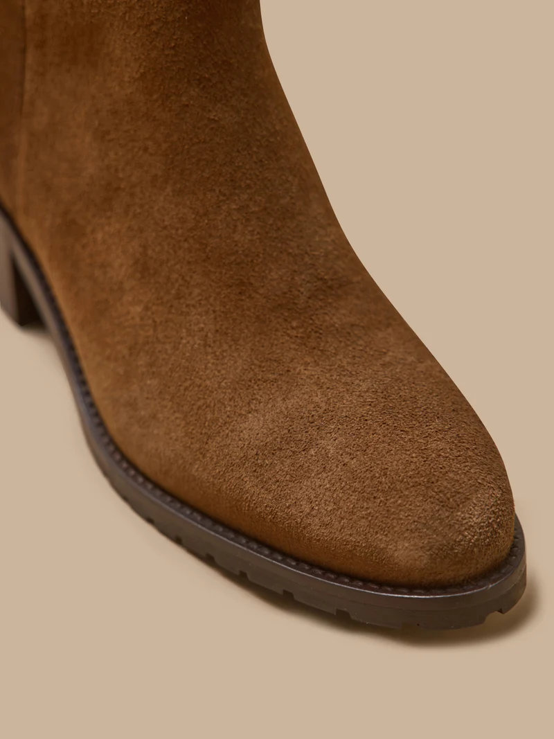 Damen-Stiefeletten mit Absatz aus Leder