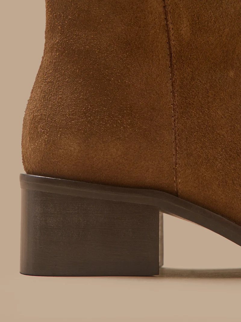 Damen-Stiefeletten mit Absatz aus Leder
