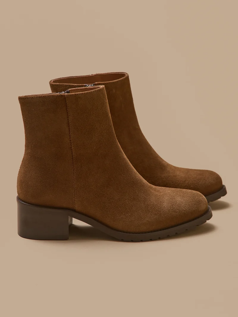 Damen-Stiefeletten mit Absatz aus Leder
