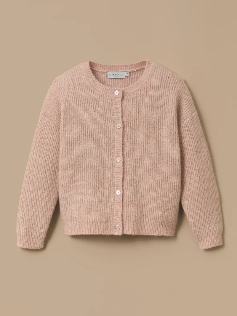 Mädchen-Cardigan aus Wolle und Mohair