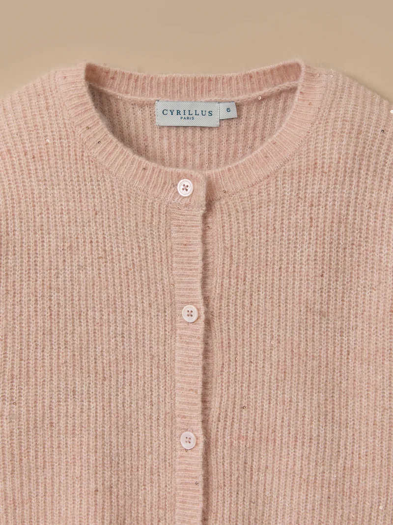 Mädchen-Cardigan aus Wolle und Mohair