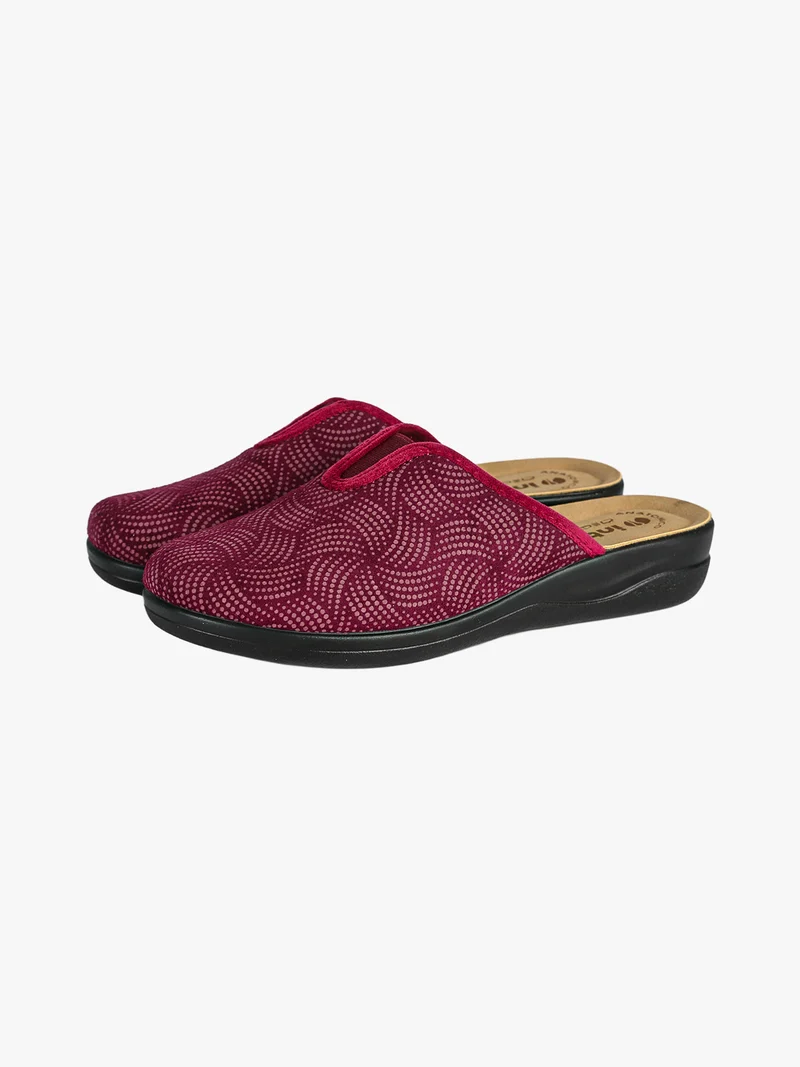 Pantofole donna con inserto elastico - bordeaux