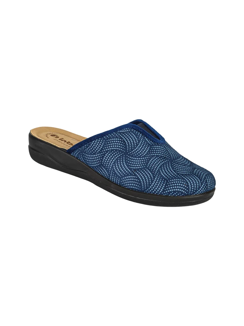 Pantofole donna con inserto elastico - blu