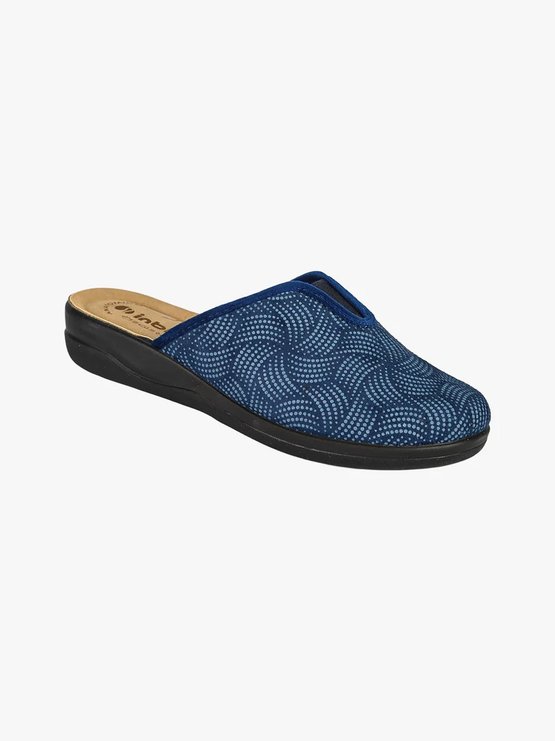 Pantofole donna con inserto elastico - blu