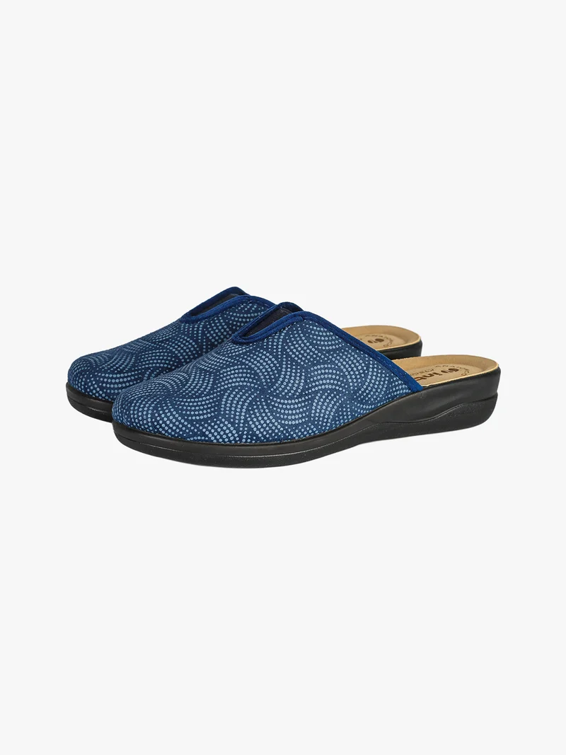 Pantofole donna con inserto elastico - blu