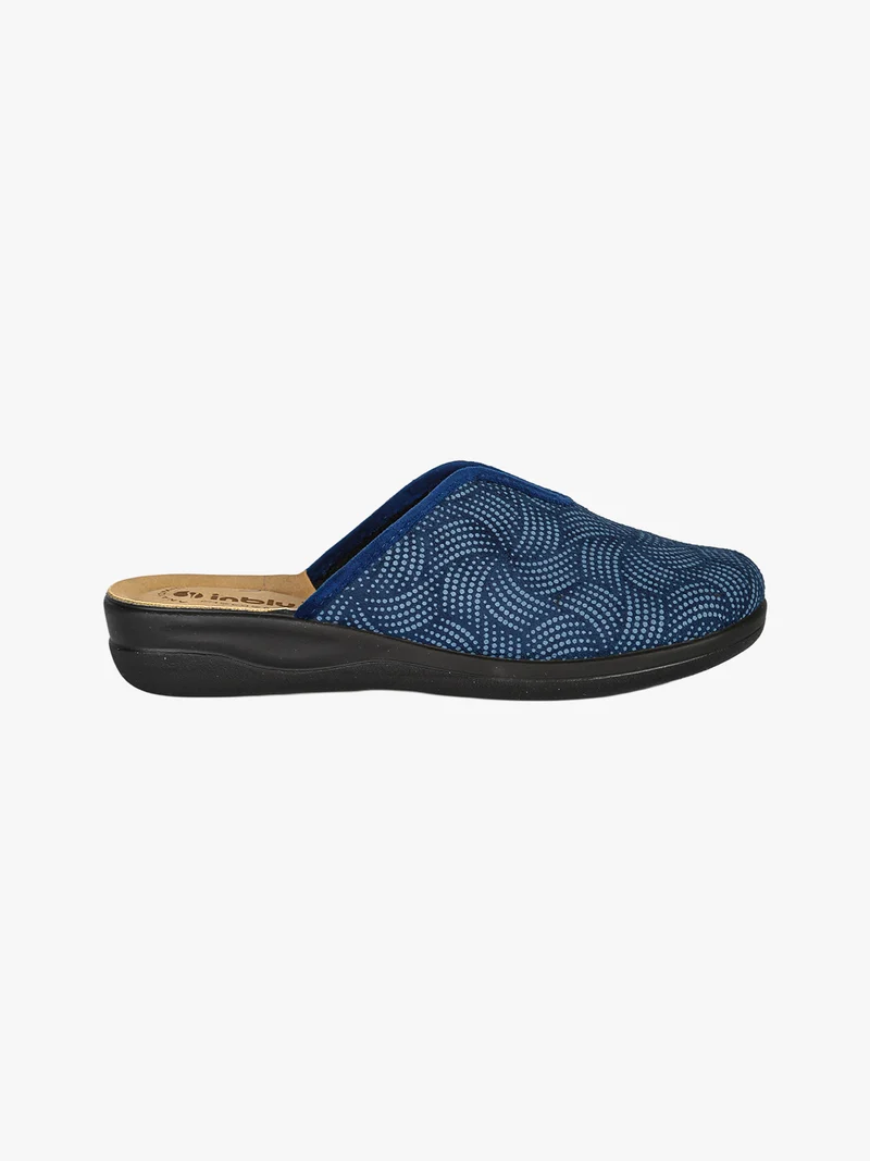 Pantofole donna con inserto elastico - blu