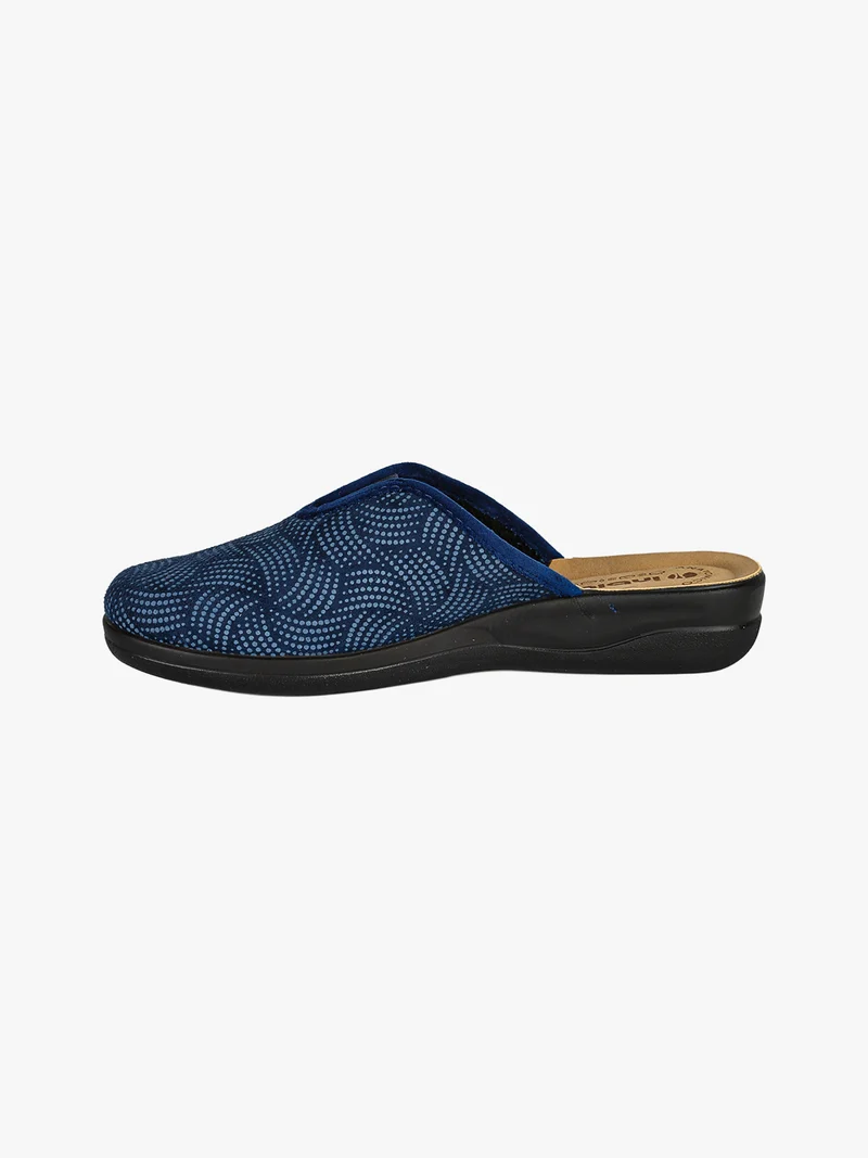 Pantofole donna con inserto elastico - blu