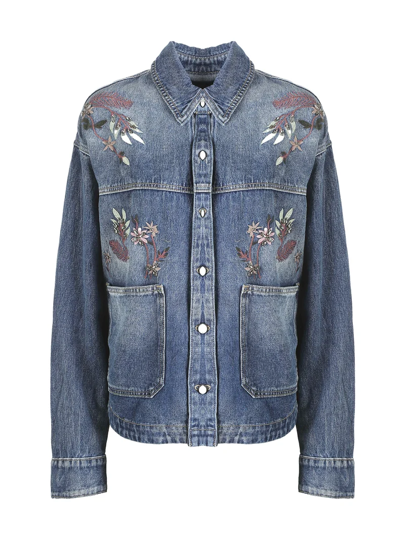 Giacca in jeans oversize da donna con ricami - jeans