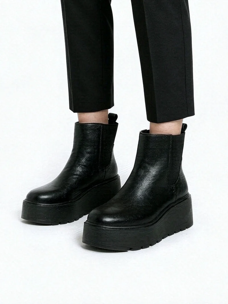 Stivaletti chunky boots da donna - nero