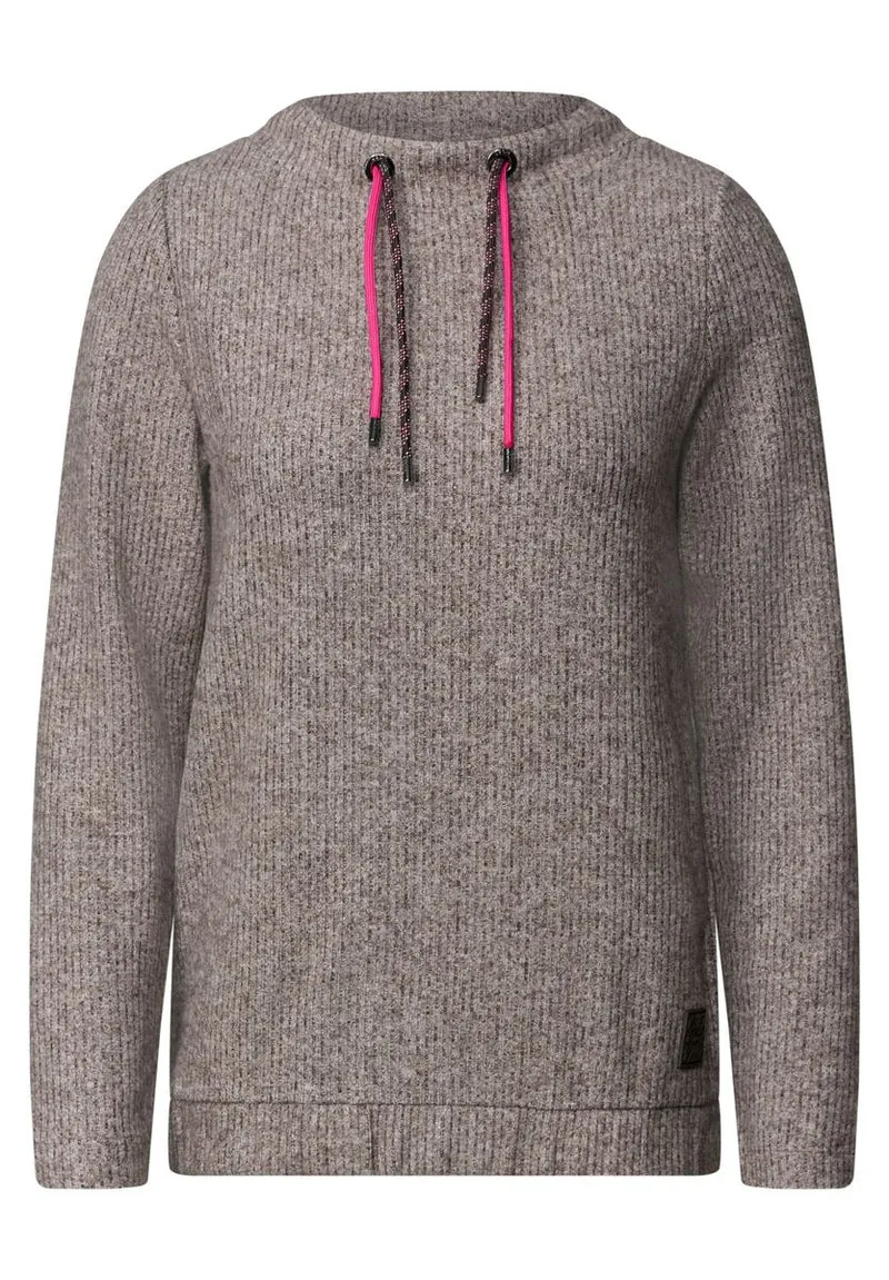 Shirt in Rippstruktur mit Funnel Neck