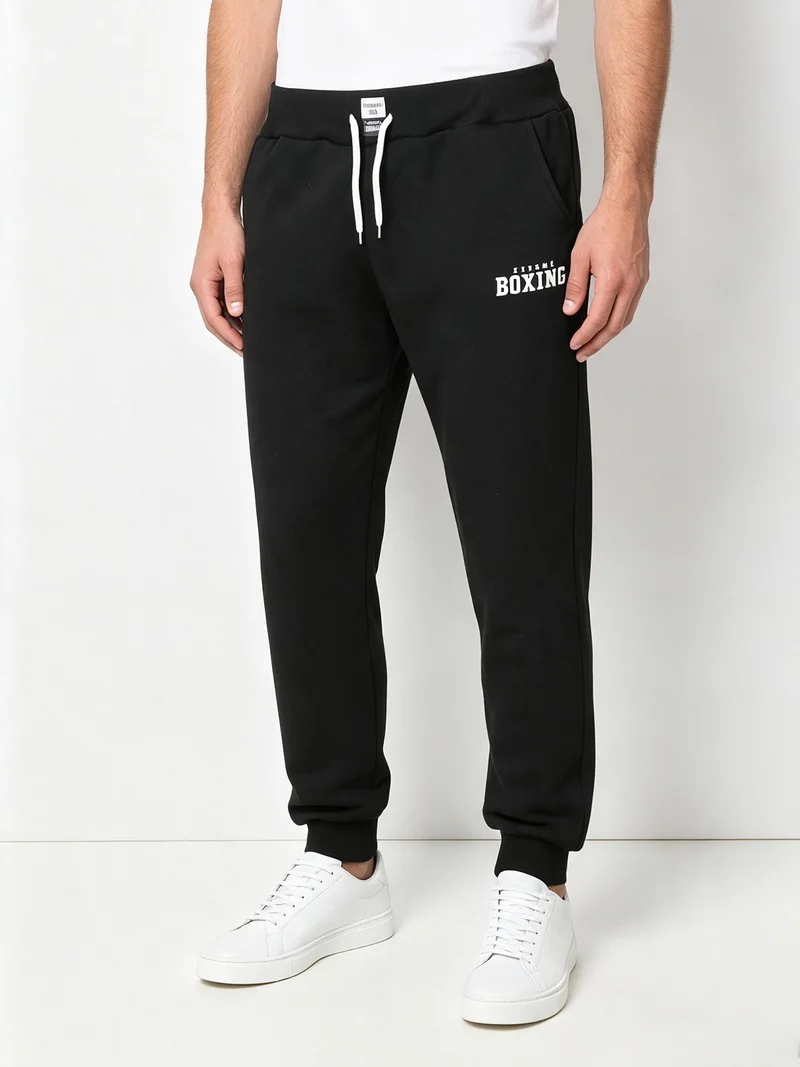 Pantaloni sportivi da uomo con coulisse e interno felpato - nero