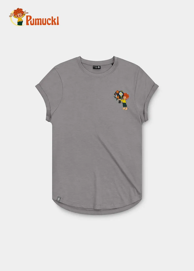 BAVARIAN CAPS PUMUCKL BLUMENSTRAUSS T-Shirt Damen Grau