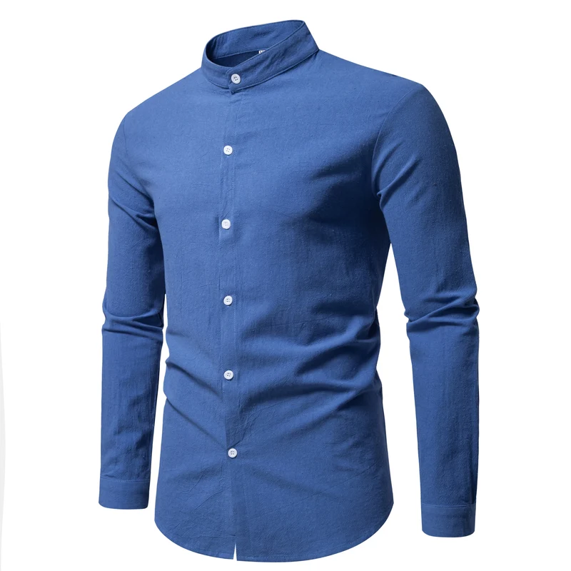 Stand Collar Cotton Shirt
