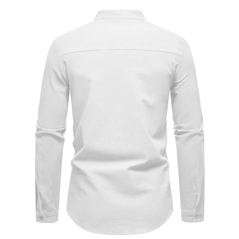 Stand Collar Cotton Shirt