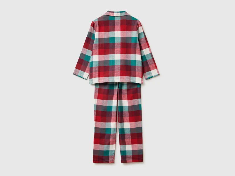 Flanellpyjama mit Tartanmuster
