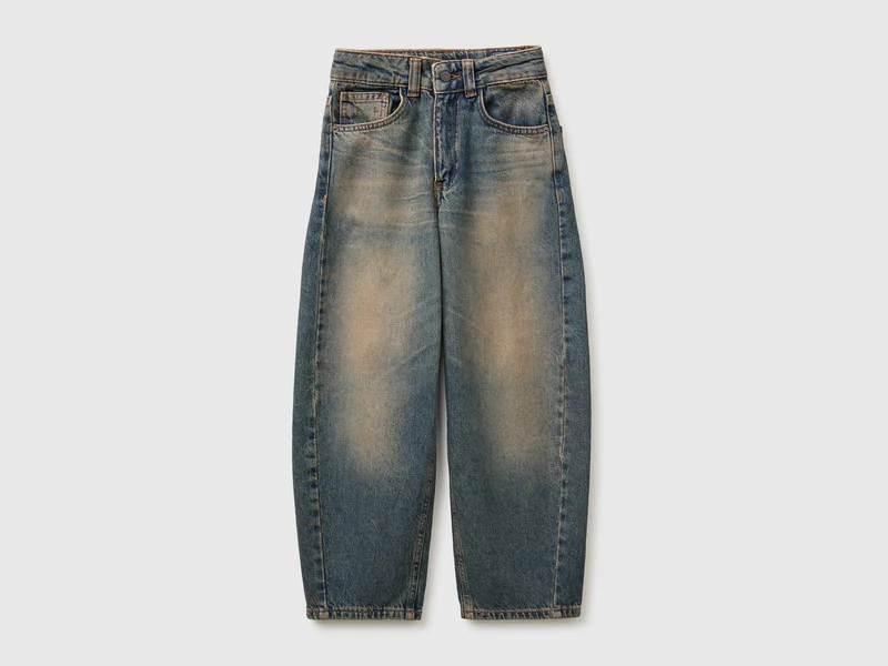 Jeans im Vintage-Waschungsstil mit lockerer Passform