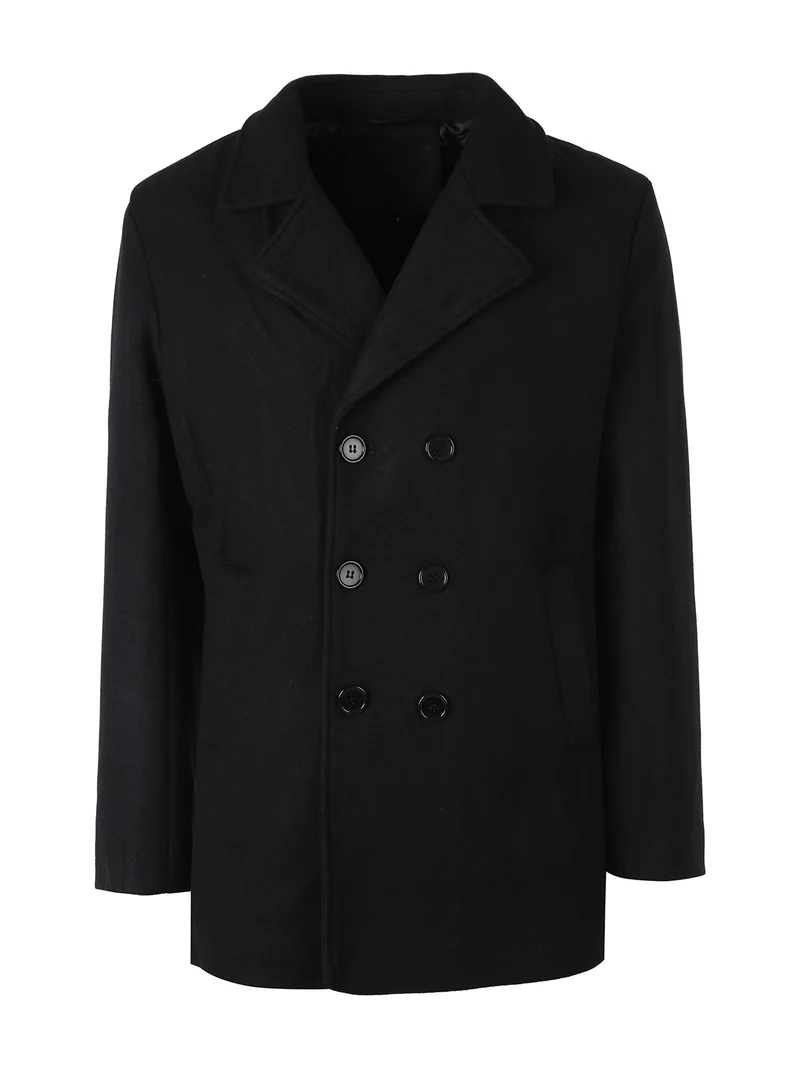 Cappotto da uomo con bottoni a doppiopetto - nero
