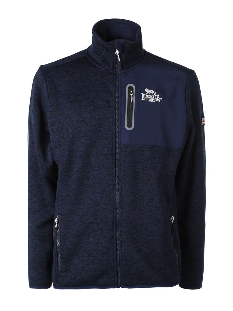 Felpa pesante da uomo con zip - blu scuro