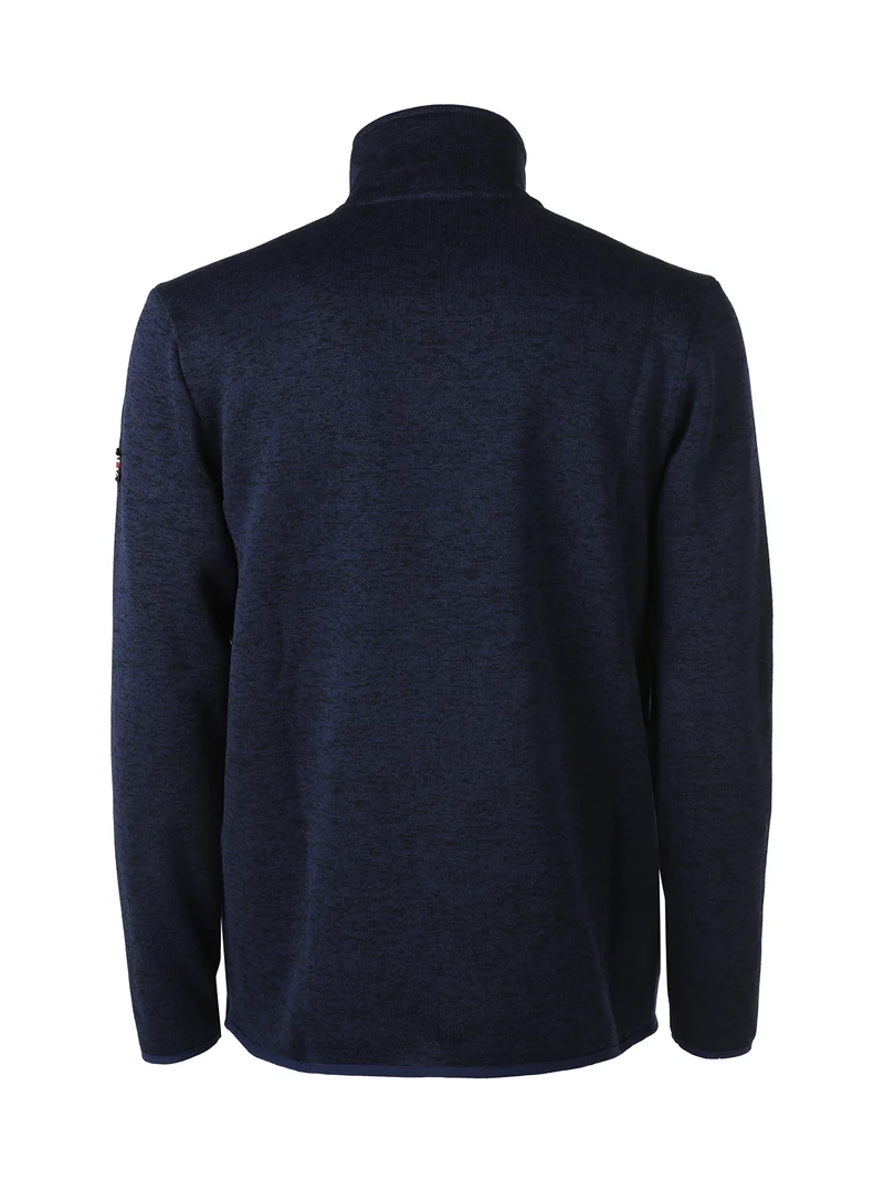 Felpa pesante da uomo con zip - blu scuro