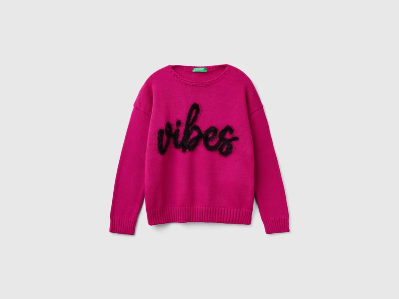 Pullover mit Grafik aus Kunstfell