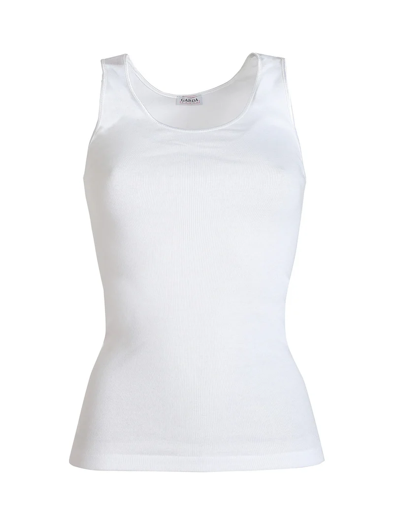 Canotta intima donna spalla larga in cotone - bianco