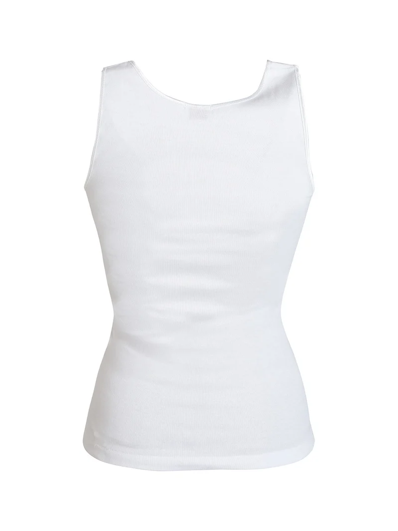 Canotta intima donna spalla larga in cotone - bianco