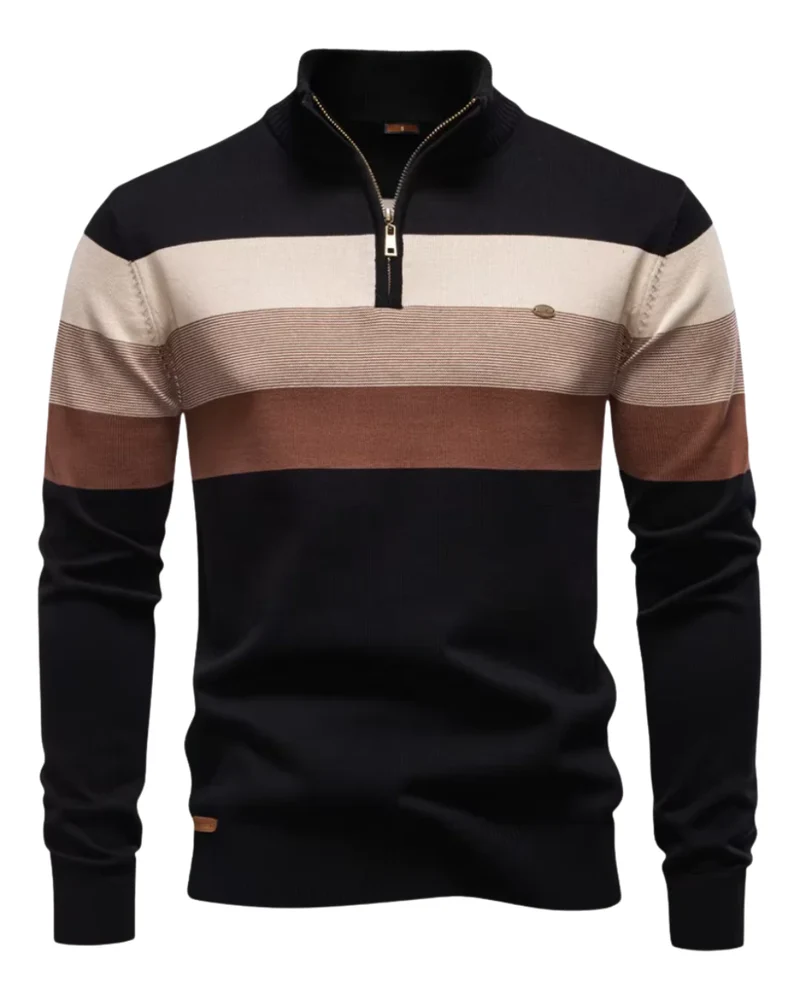 Elegant Cotton Zip Sweater