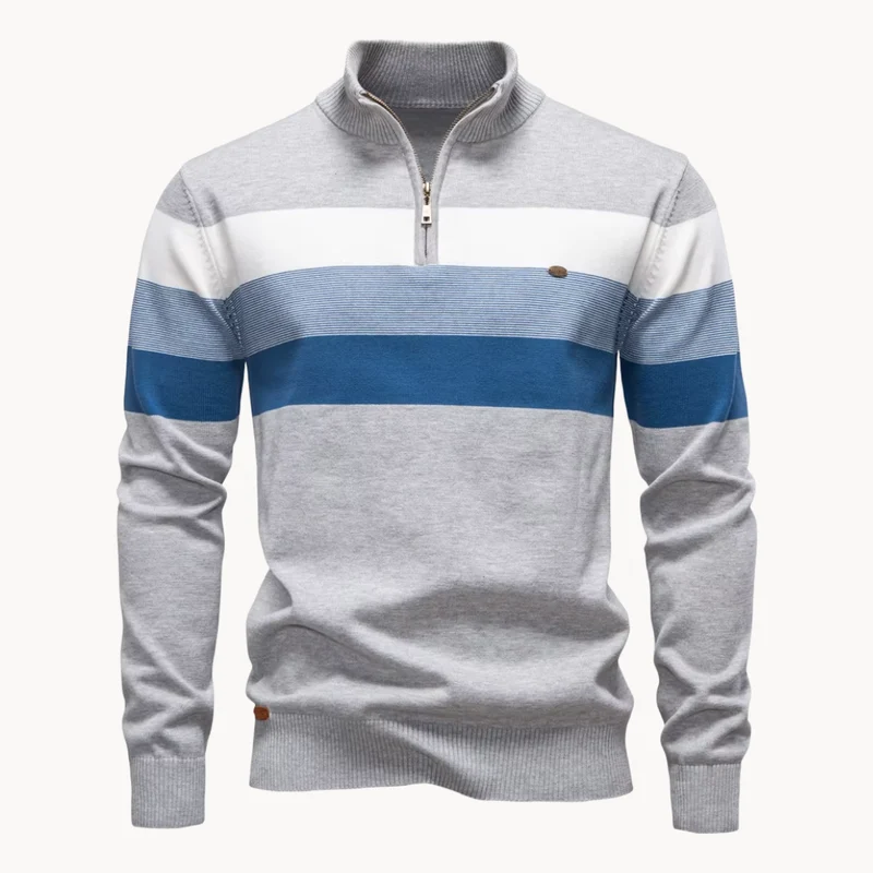 Elegant Cotton Zip Sweater