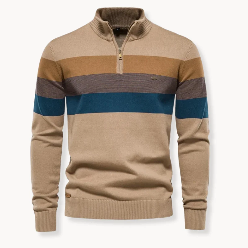 Elegant Cotton Zip Sweater