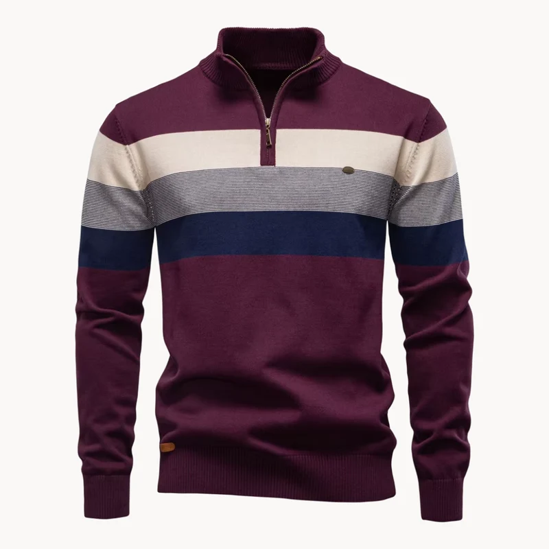 Elegant Cotton Zip Sweater