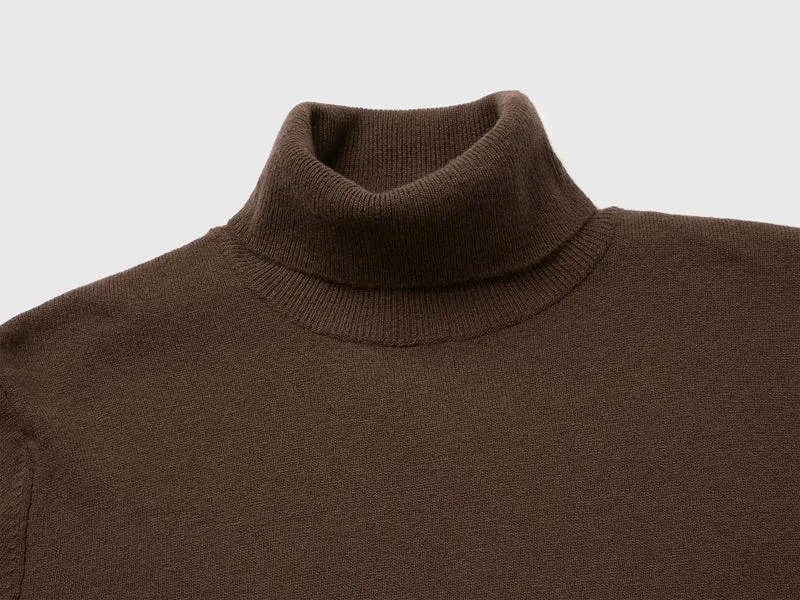 Rollkragenpullover aus 100 % Merinowolle
