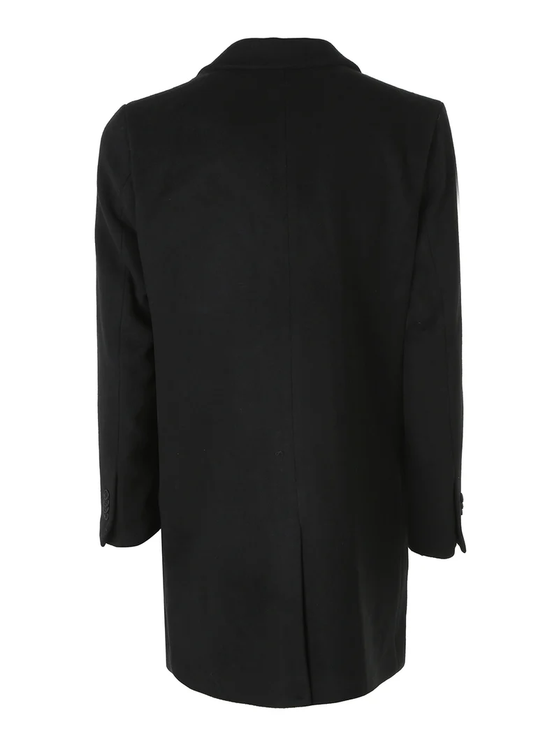 Cappotto da uomo in misto lana con bottoni - nero