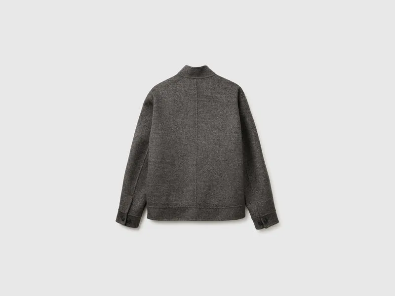 Jacke aus Wollmischgewebe