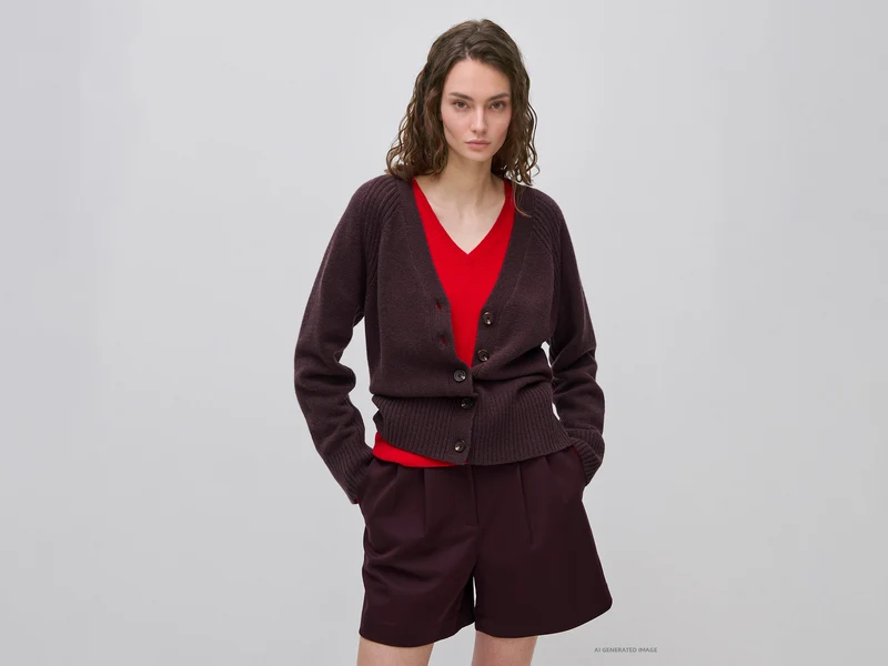 Oversize-Strickjacke aus Wollmischung