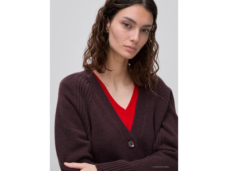 Oversize-Strickjacke aus Wollmischung