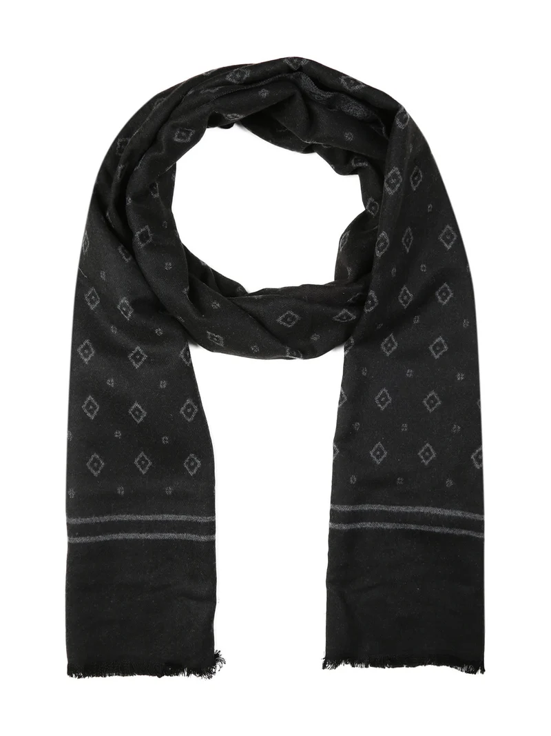 Sciarpa uomo con stampe - nero