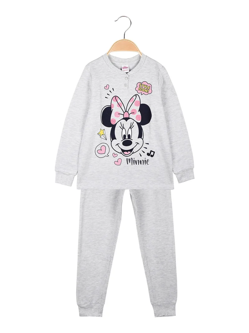 Pigiama lungo da bambina Minnie - grigio