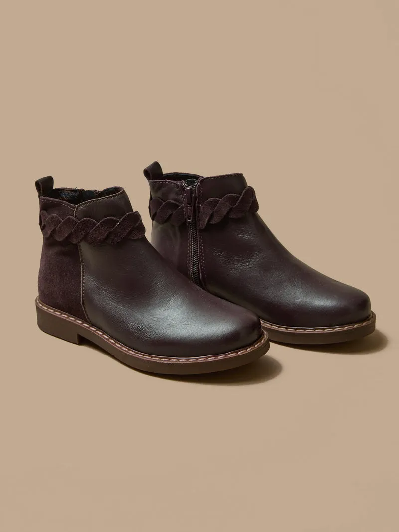 Mädchen-Boots mit Lederflechtung
