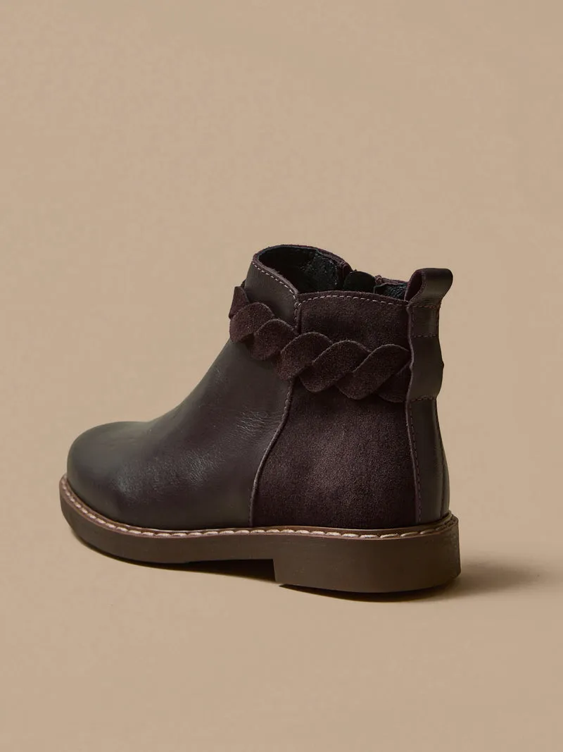 Mädchen-Boots mit Lederflechtung