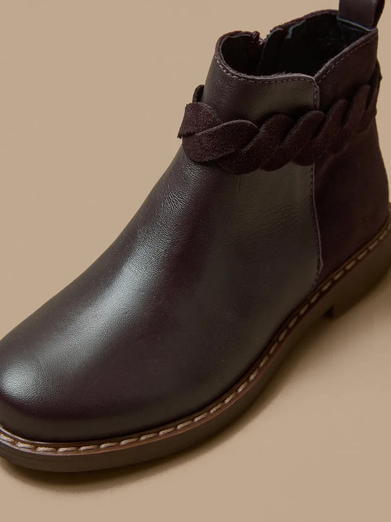 Mädchen-Boots mit Lederflechtung