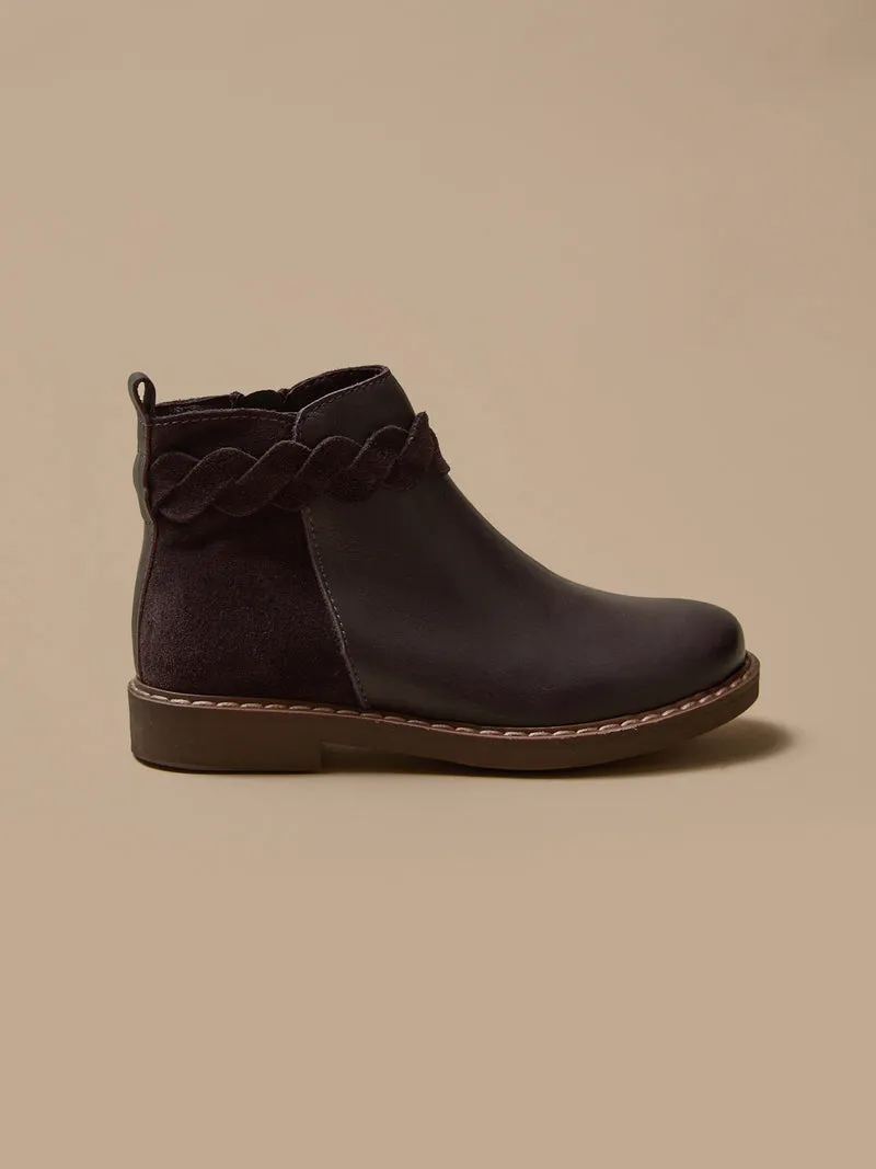 Mädchen-Boots mit Lederflechtung