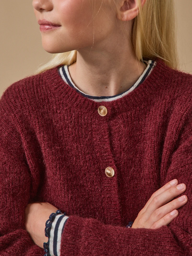 Mädchen-Cardigan mit Wolle und Mohair
