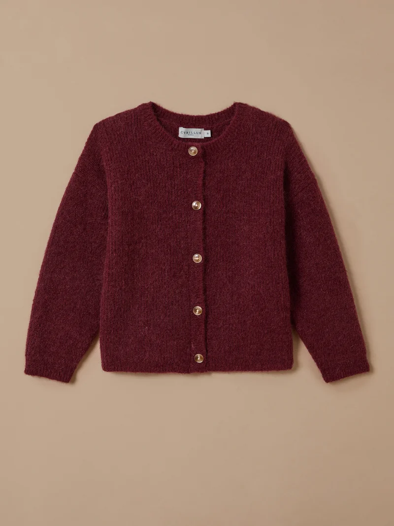 Mädchen-Cardigan mit Wolle und Mohair