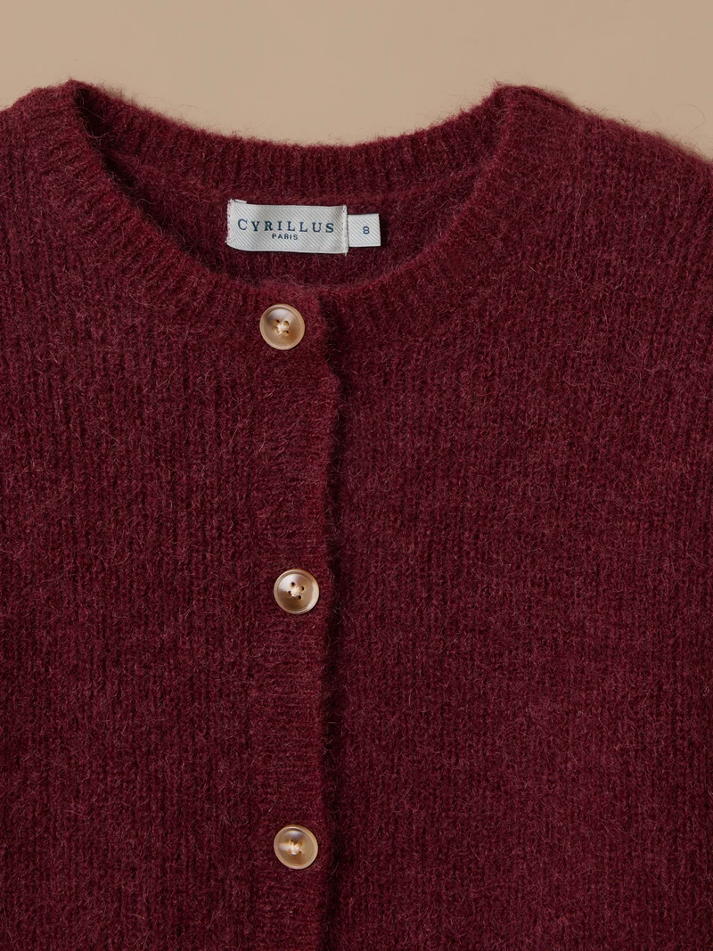 Mädchen-Cardigan mit Wolle und Mohair