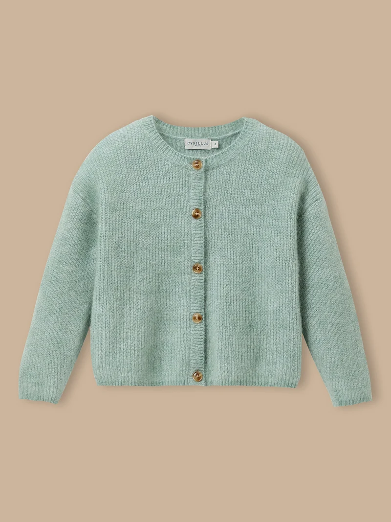 Mädchen-Cardigan mit Wolle und Mohair