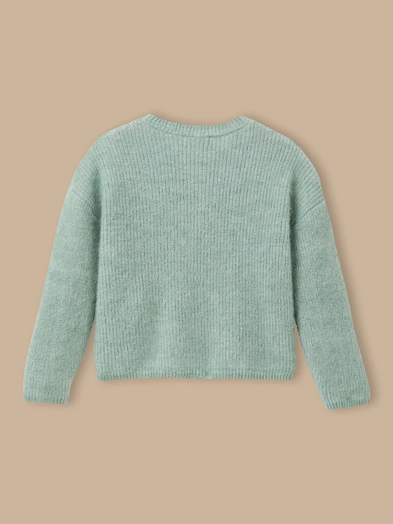 Mädchen-Cardigan mit Wolle und Mohair
